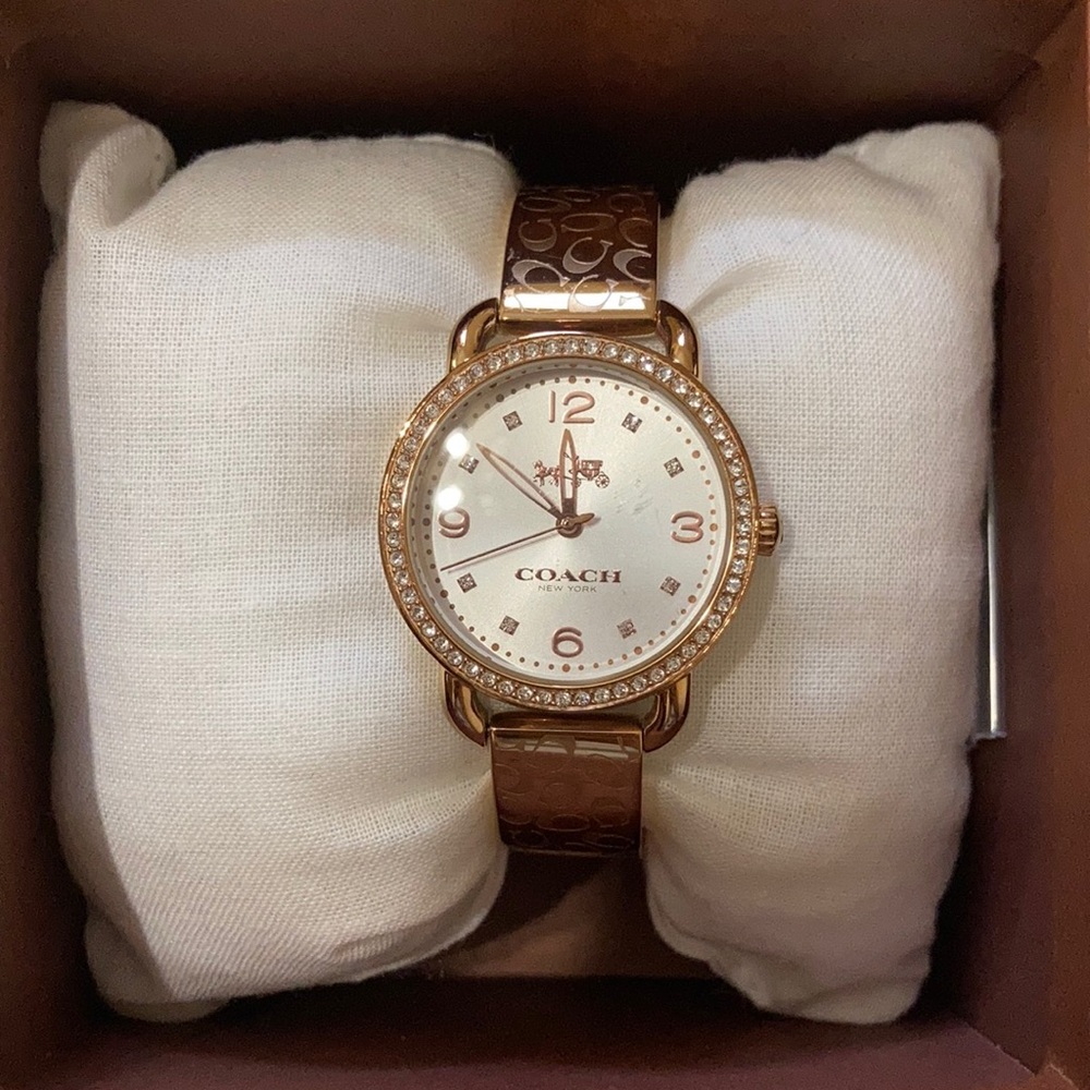 Rose gold coach watch